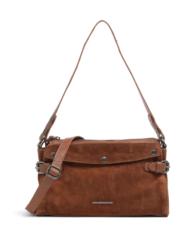 Spikes & Sparrow Suede Mix Madelon Sac porté épaule mocca