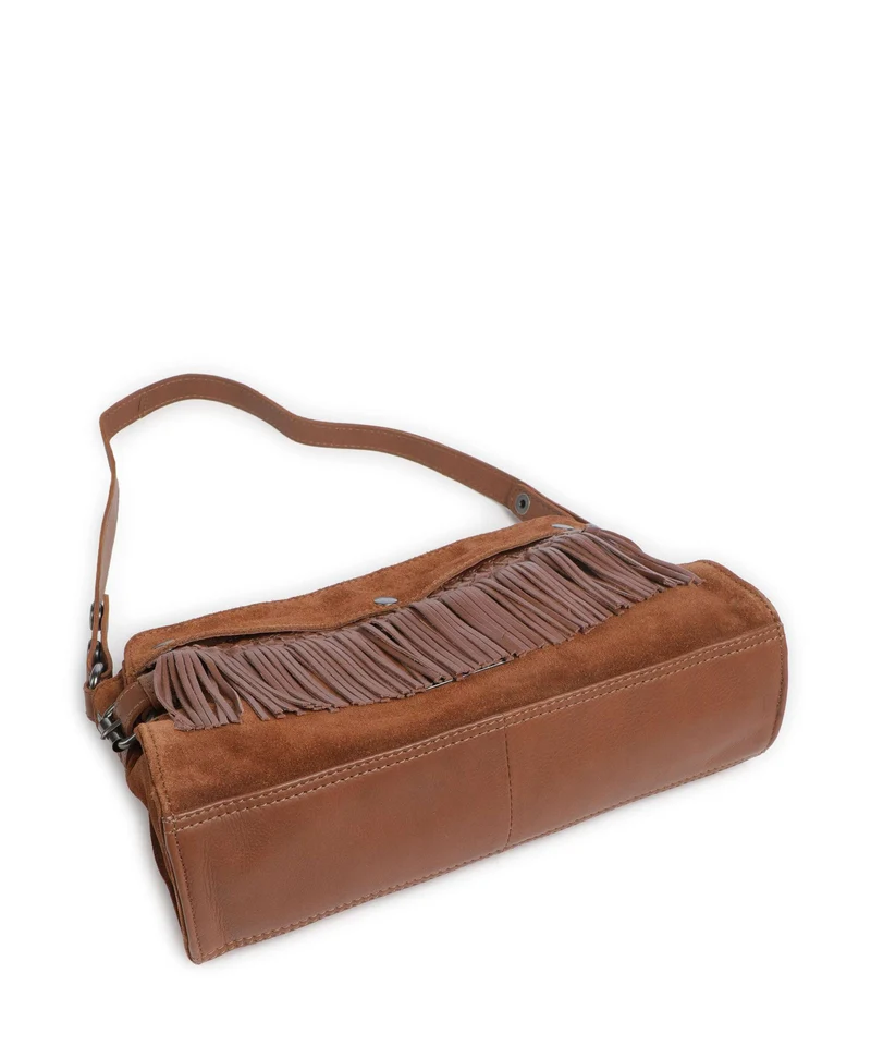 Spikes & Sparrow Suede Mix Madelon Sac porté épaule mocca