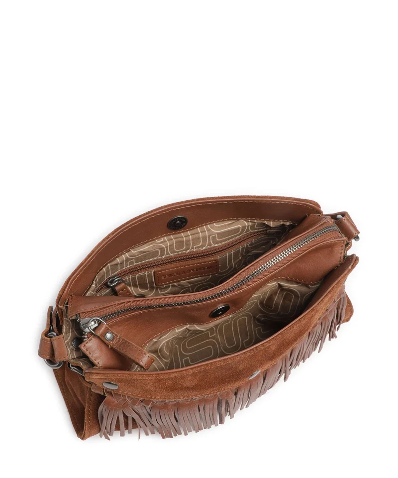 Spikes & Sparrow Suede Mix Madelon Sac porté épaule mocca