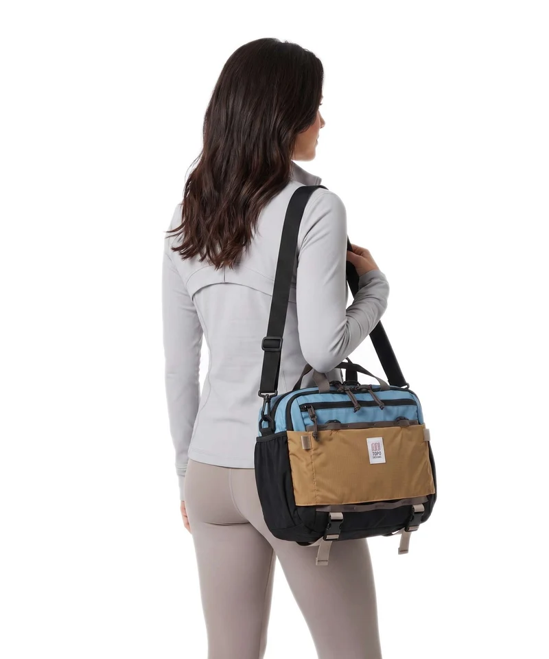 Topo Designs Mountain Sac bandoulière river blue/brown oak