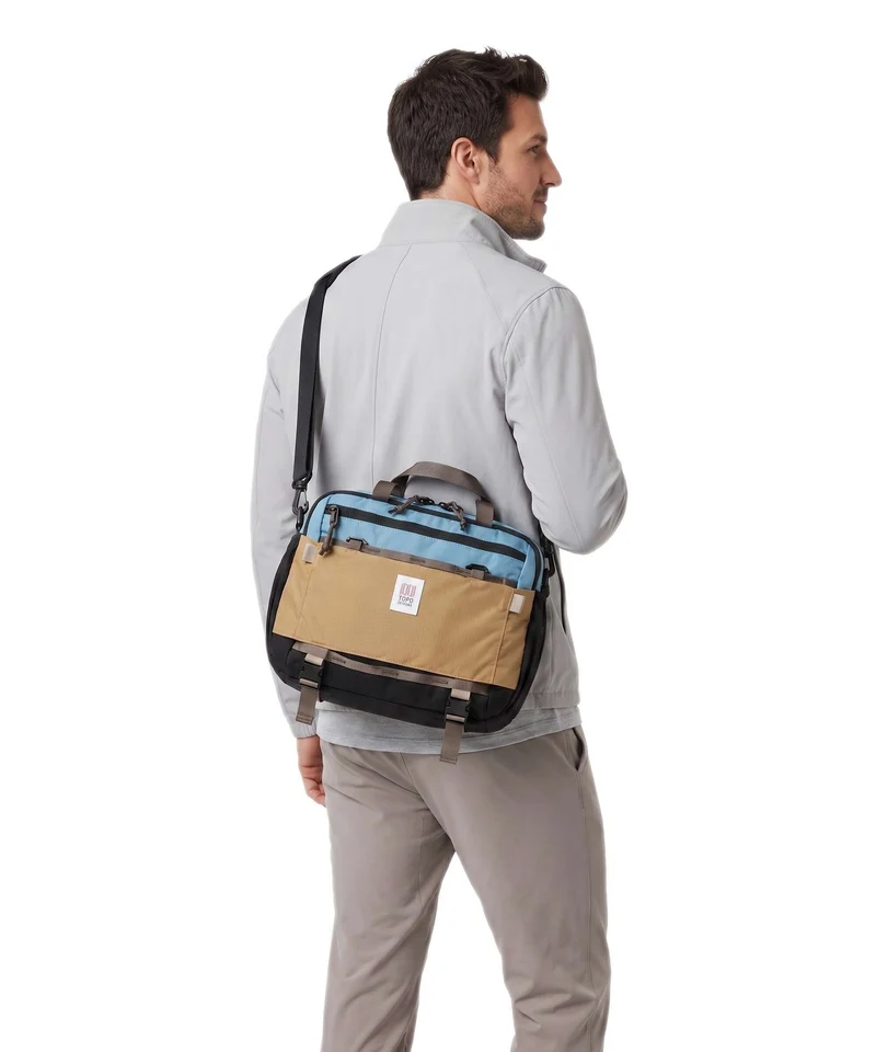 Topo Designs Mountain Sac bandoulière river blue/brown oak