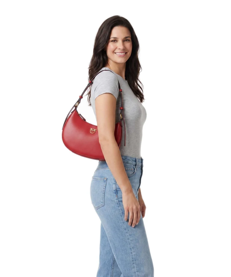 Pinko Half Moon Mini Sac porté épaule rosso rio/antique gold