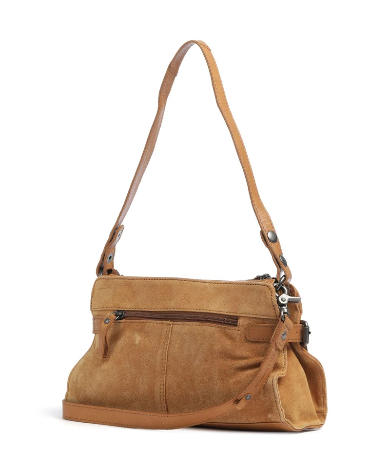 Spikes & Sparrow Suede Mix Madelon Sac porté épaule tan