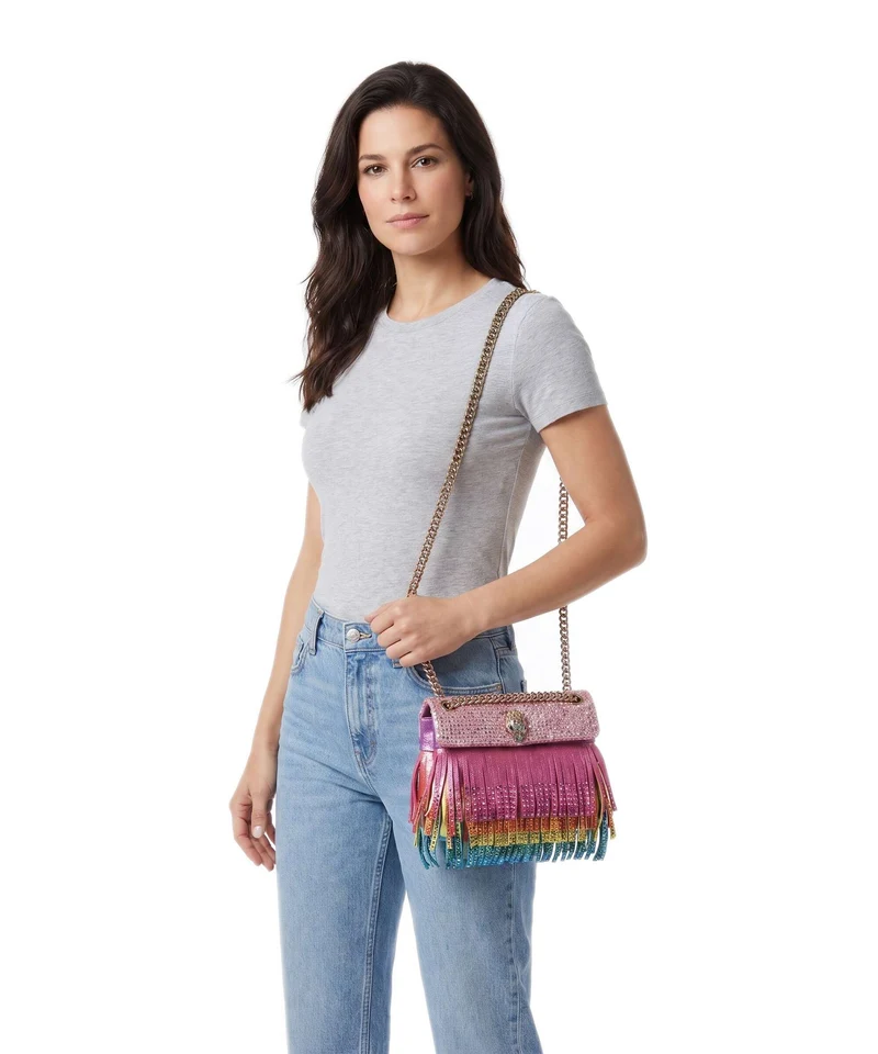 Kurt Geiger Kensington Mini Fringe Sac porté épaule multi