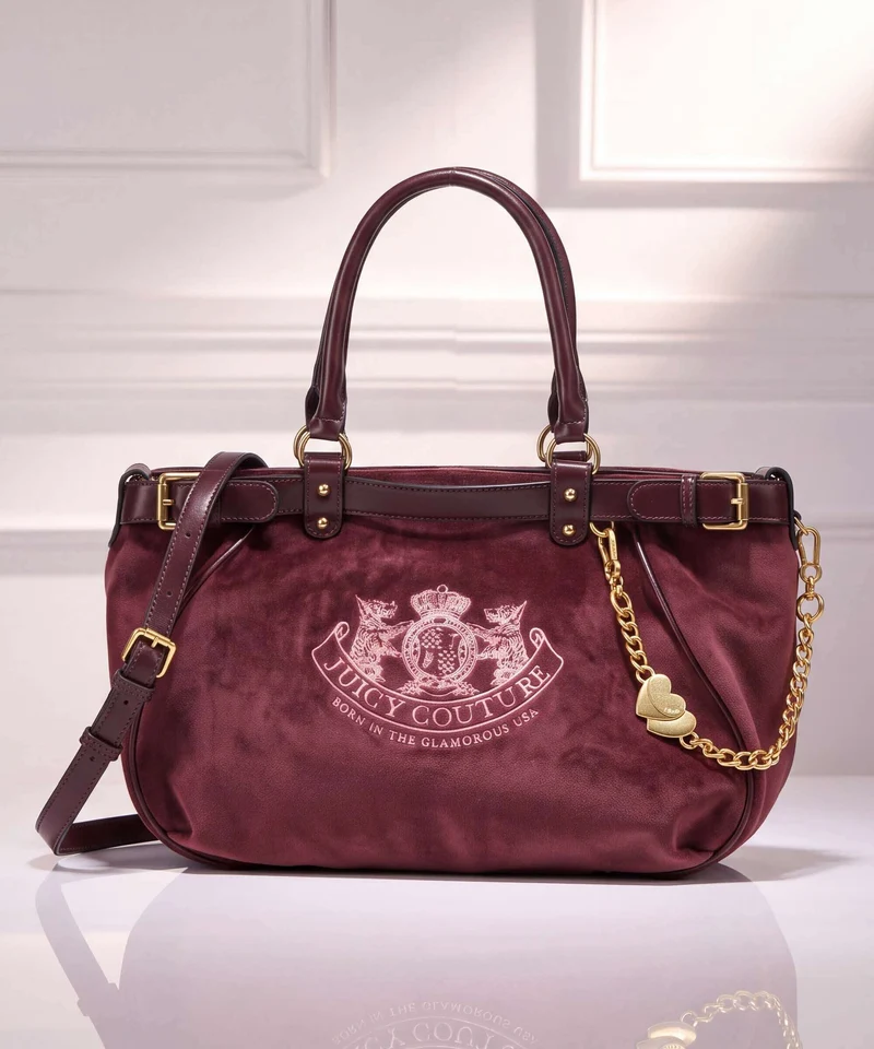 Juicy Couture Twig Narrative Velvet L Cabas winetasting