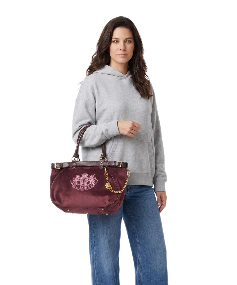 Juicy Couture Twig Narrative Velvet L Cabas winetasting