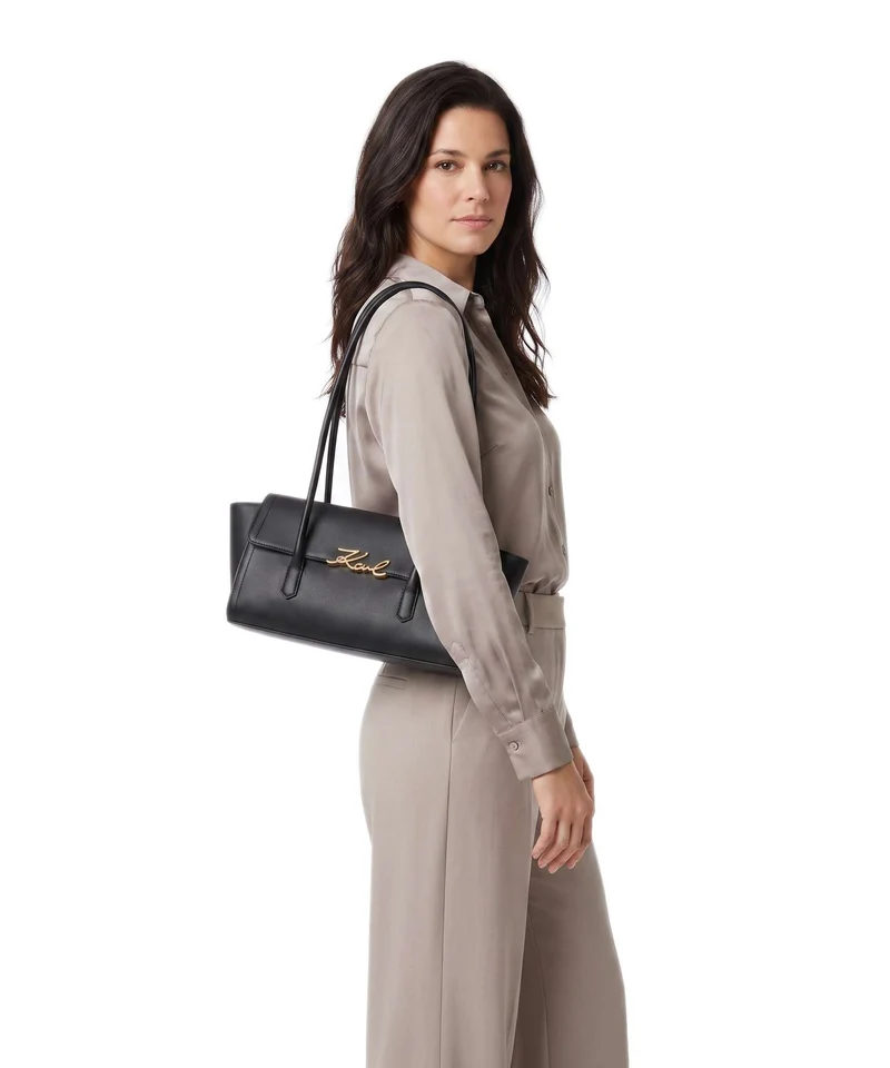 Karl Lagerfeld K/Signature Sac porté épaule black/gold