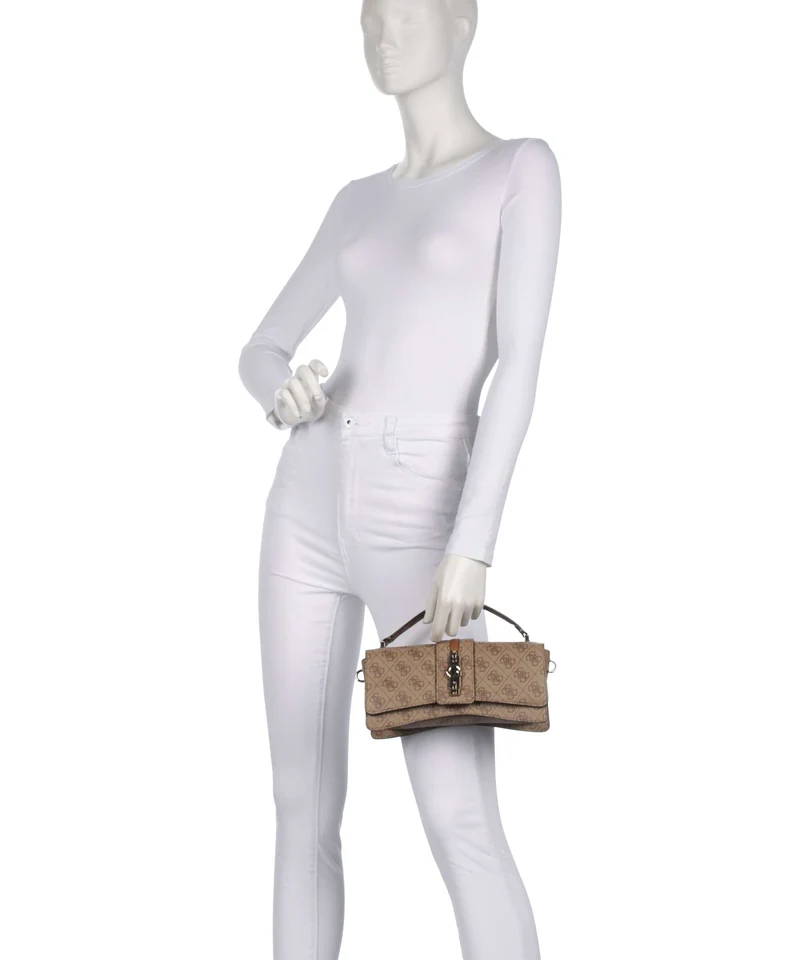 Guess Yvonne Logo Mini Sac à main latte logo
