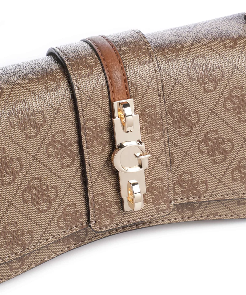 Guess Yvonne Logo Mini Sac à main latte logo