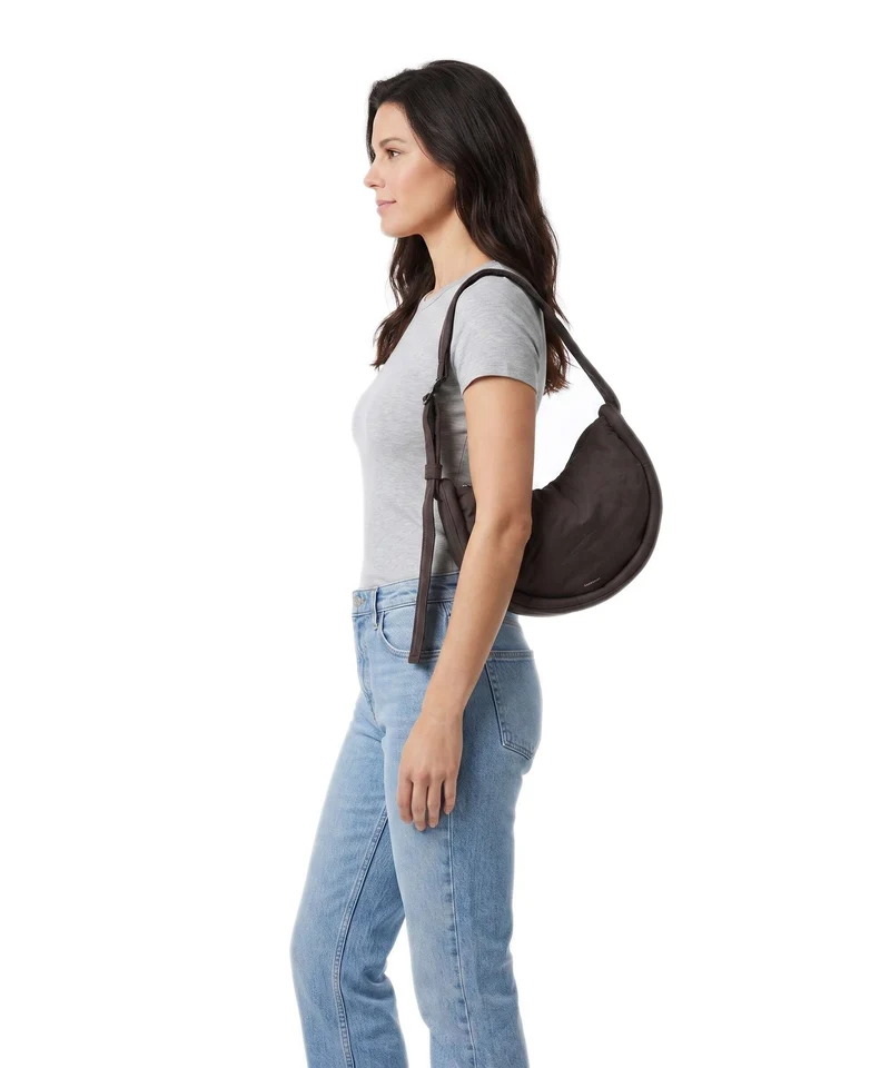 Sandqvist Curve Mini Sac porté épaule dark brown