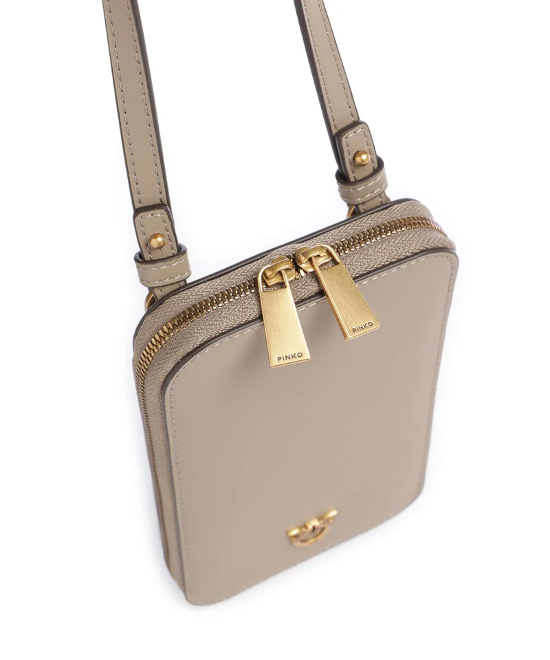 Pinko Pochette telephone grigio talpa/antique gold