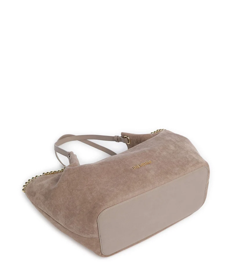 Love Moschino Gold Bead Cabas sabbia