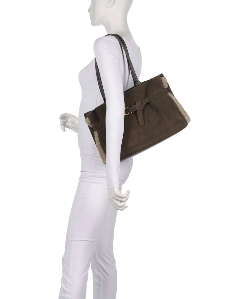 Coccinelle Sabine Soft Suede Cabas fango