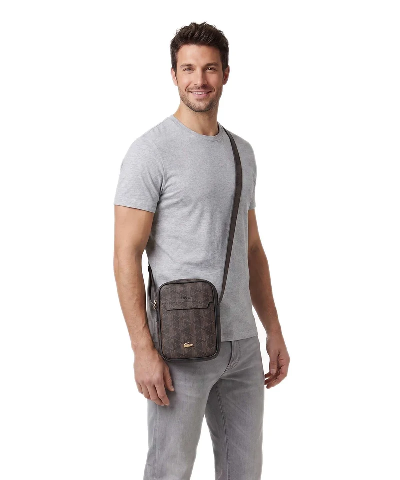 Lacoste The Blend Sac bandoulière mono slate black shitake