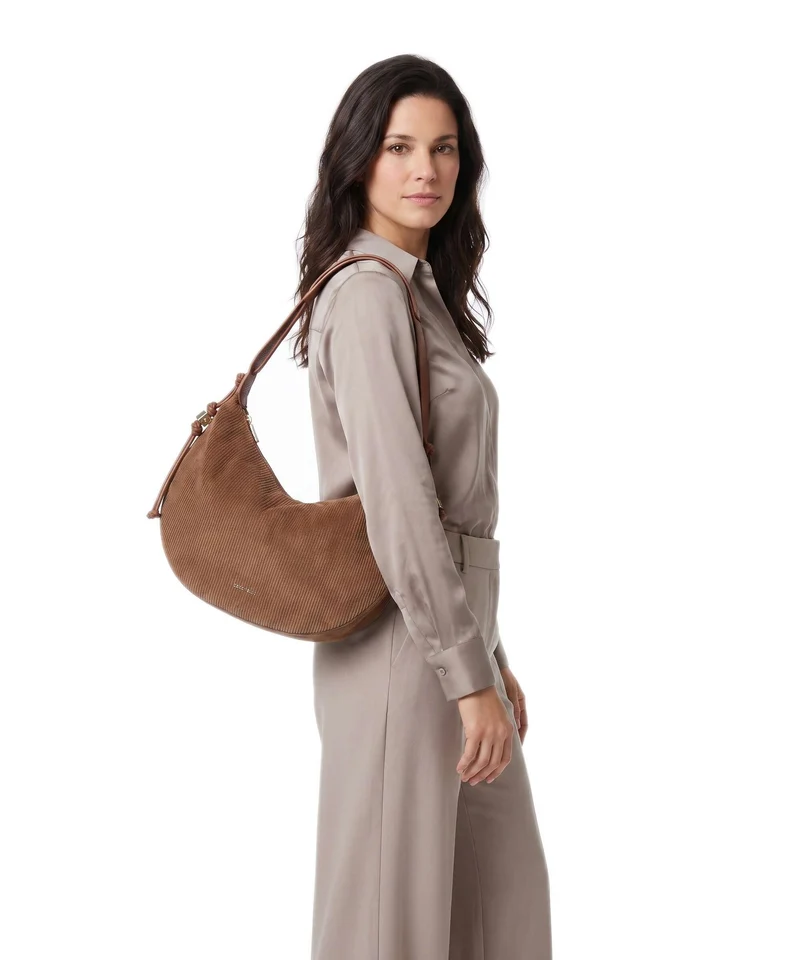 Coccinelle Thess Corduroy Sac fourre-tout cognac