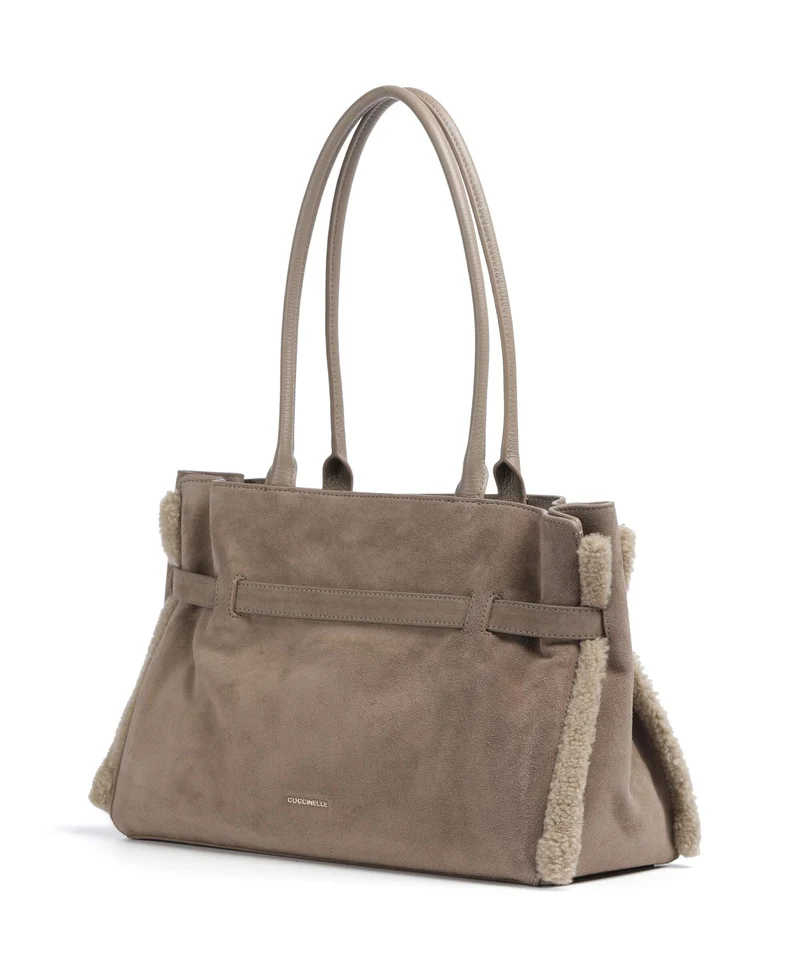 Coccinelle Sabine Soft Suede Cabas warm taupe