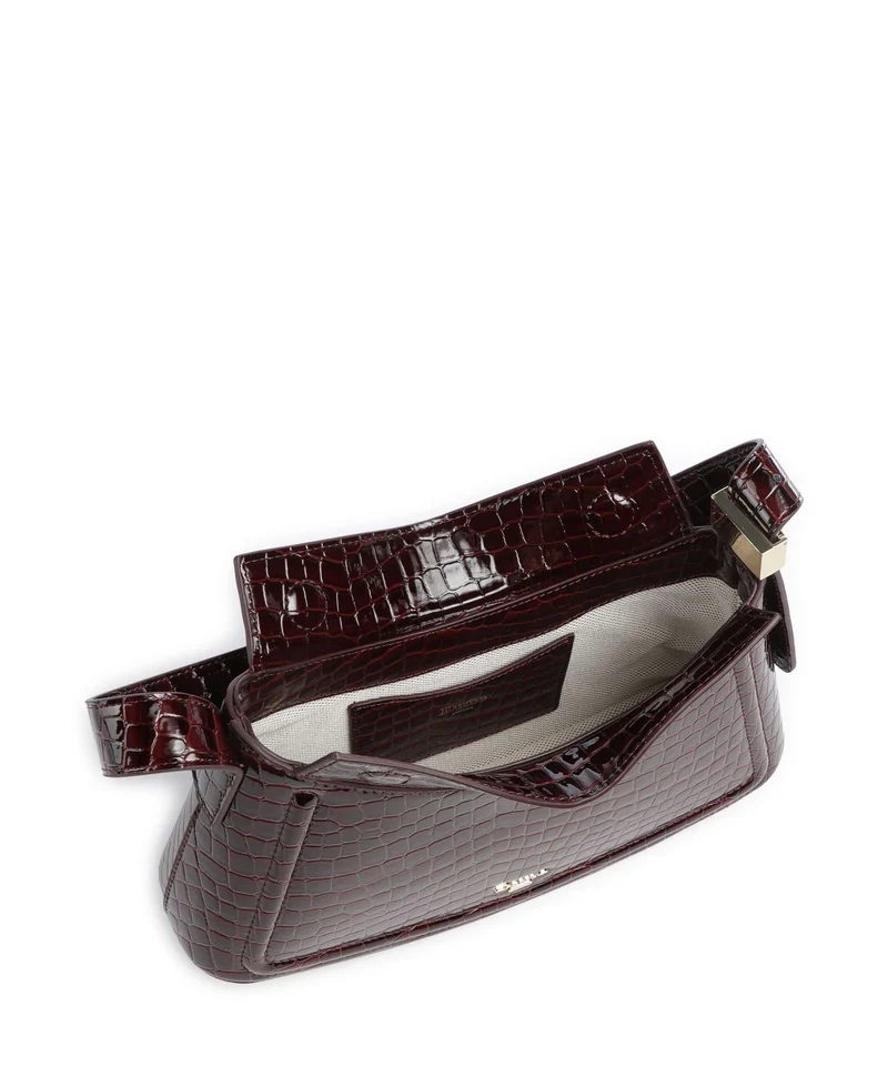 Dune London Dependent Sac porté épaule burgundy croc