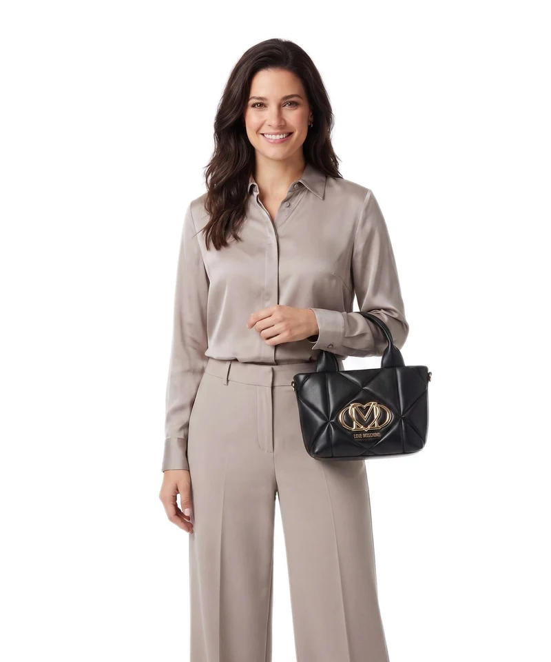 Love Moschino Embossed Q Sac à main nero