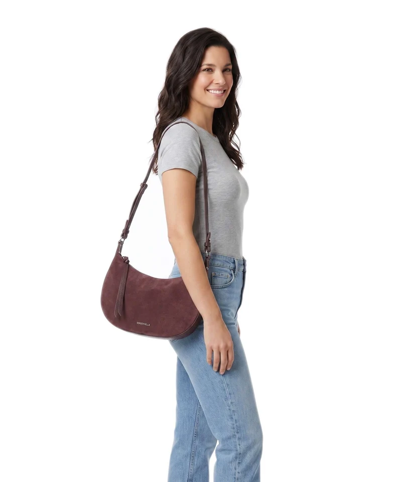 Coccinelle Fujiko Suede Sac bandoulière berry