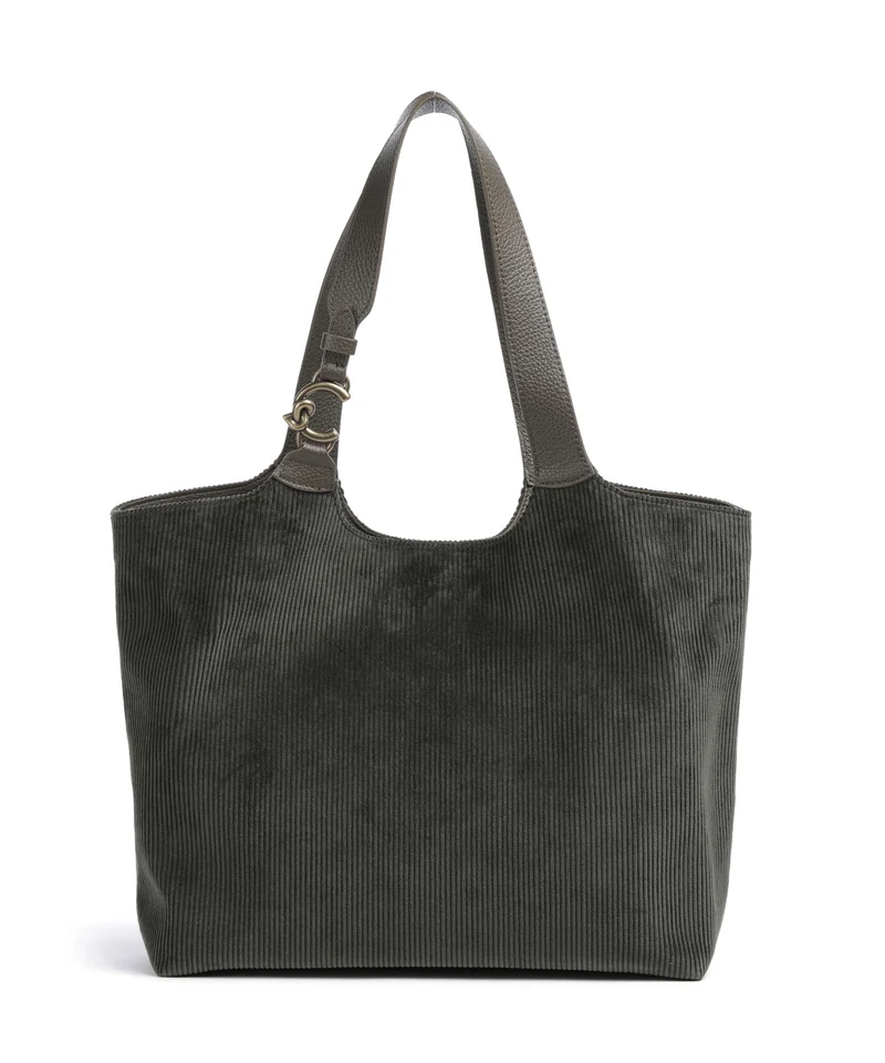 Coccinelle C-Easy Corduroy Cabas fango
