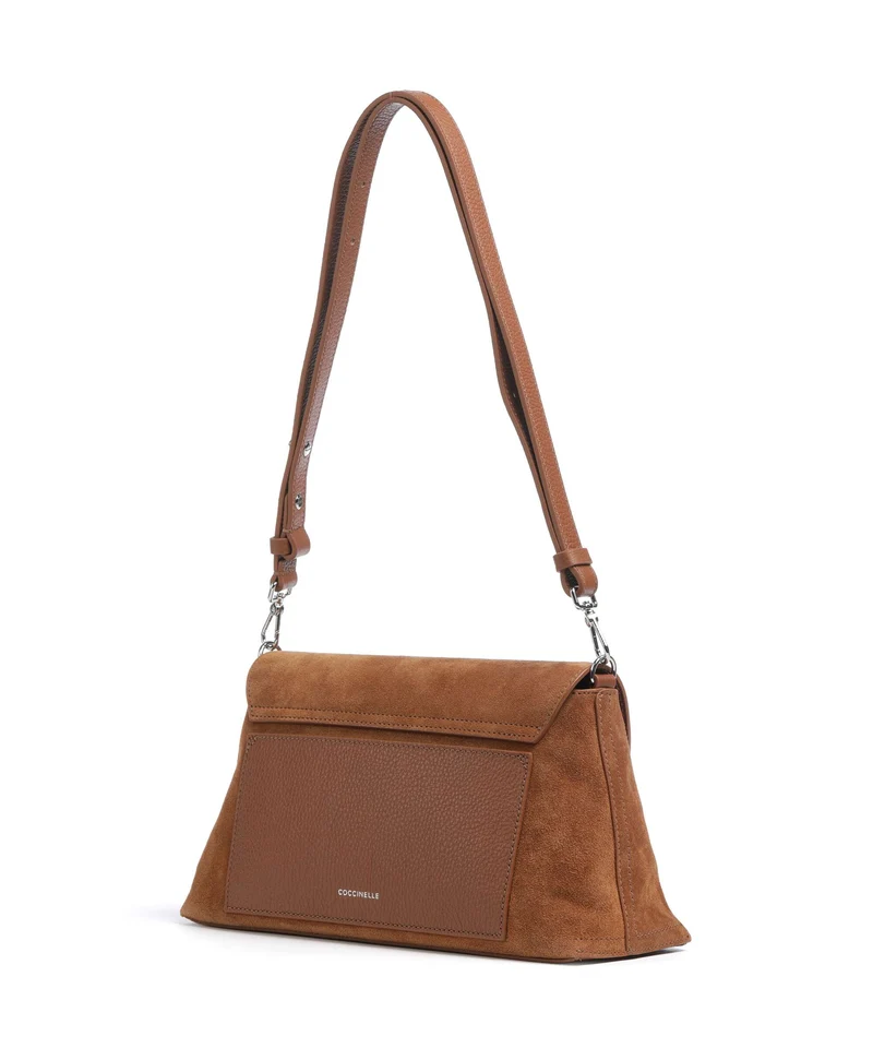 Coccinelle Nikla Suede Sac porté épaule cognac