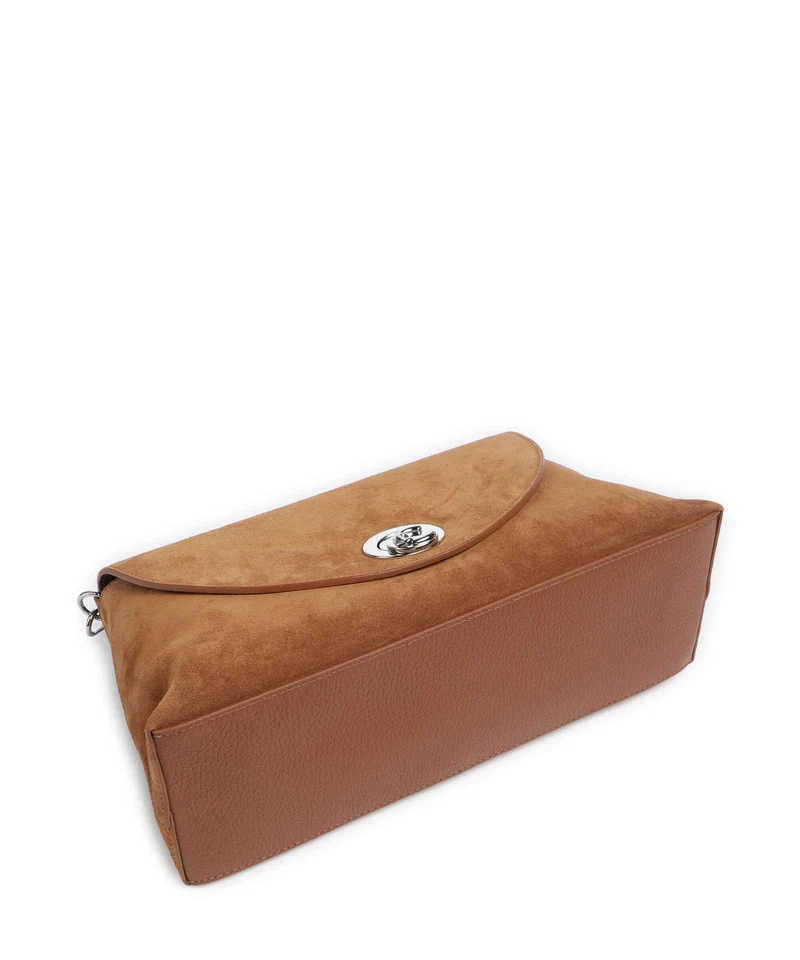 Coccinelle Nikla Suede Sac porté épaule cognac