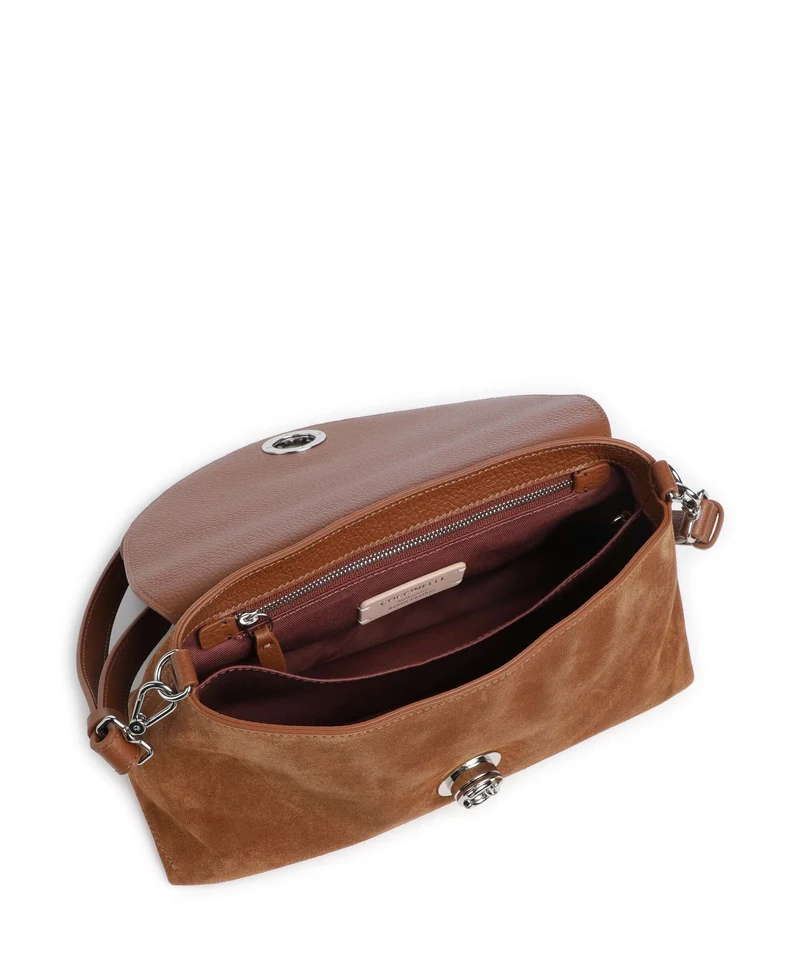 Coccinelle Nikla Suede Sac porté épaule cognac
