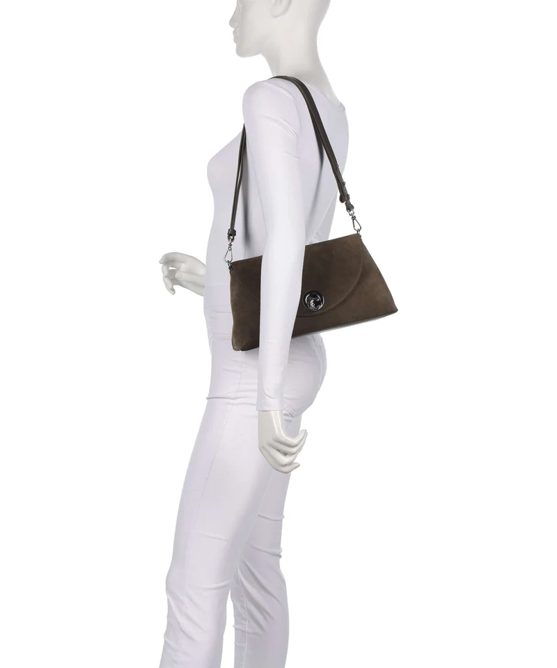 Coccinelle Nikla Suede Sac porté épaule fango