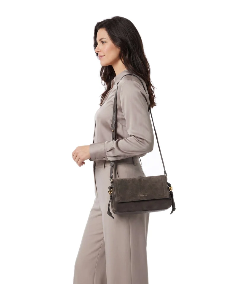 Coccinelle Thess Suede Sac bandoulière fango