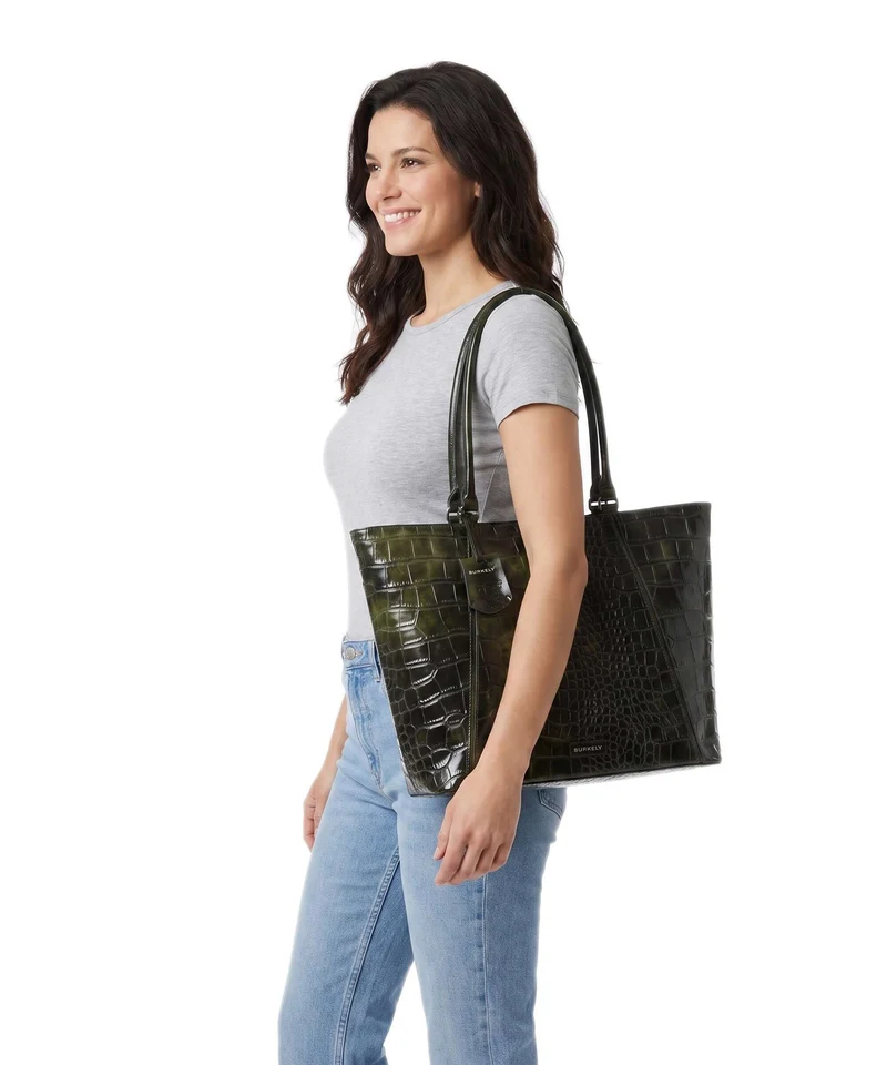 Burkely Cool Colbie Cabas olive patent