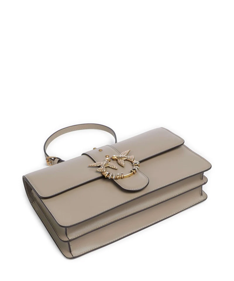 Pinko Love One Classic New Buckle Sac bandoulière grigio talpa/antique gold