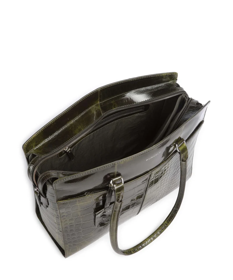 Burkely Cool Colbie Cabas olive patent