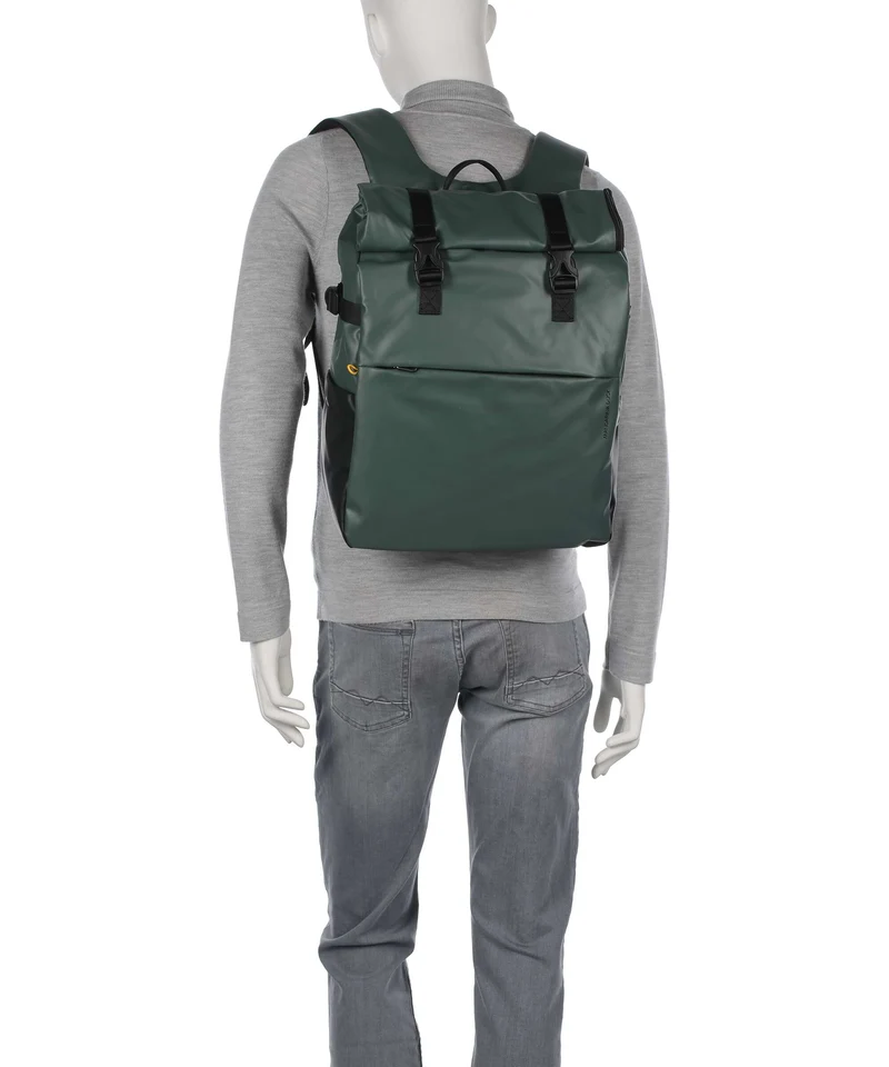 Mandarina Duck Coated Sac à dos d'ordinateur deep green