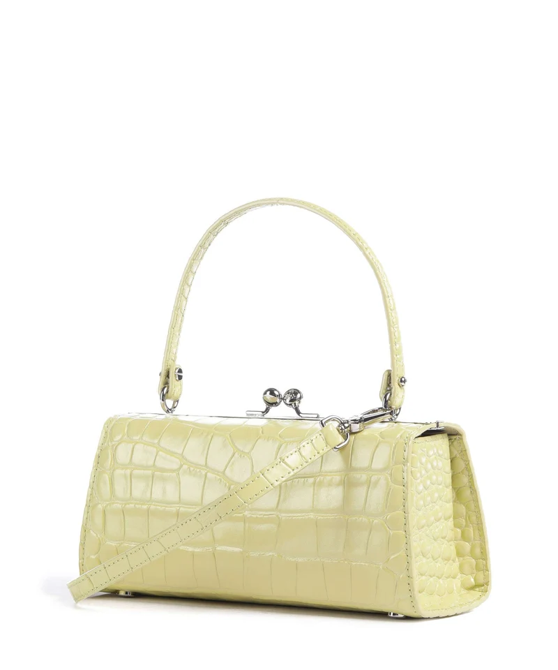 Vivienne Westwood Doll Frame Embossed Croc XL Sac à main lime green