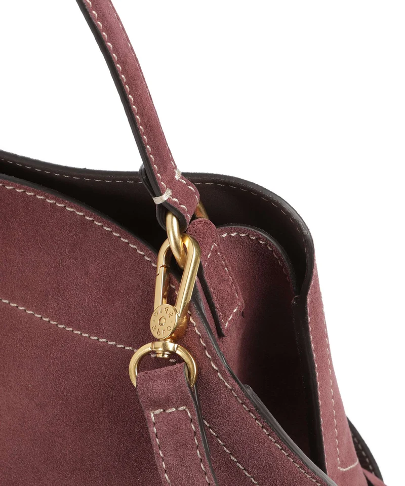 Abro Suede Necessity Small Sac porté épaule burgundy