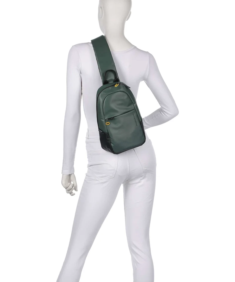 Mandarina Duck Coated Sac sling deep green