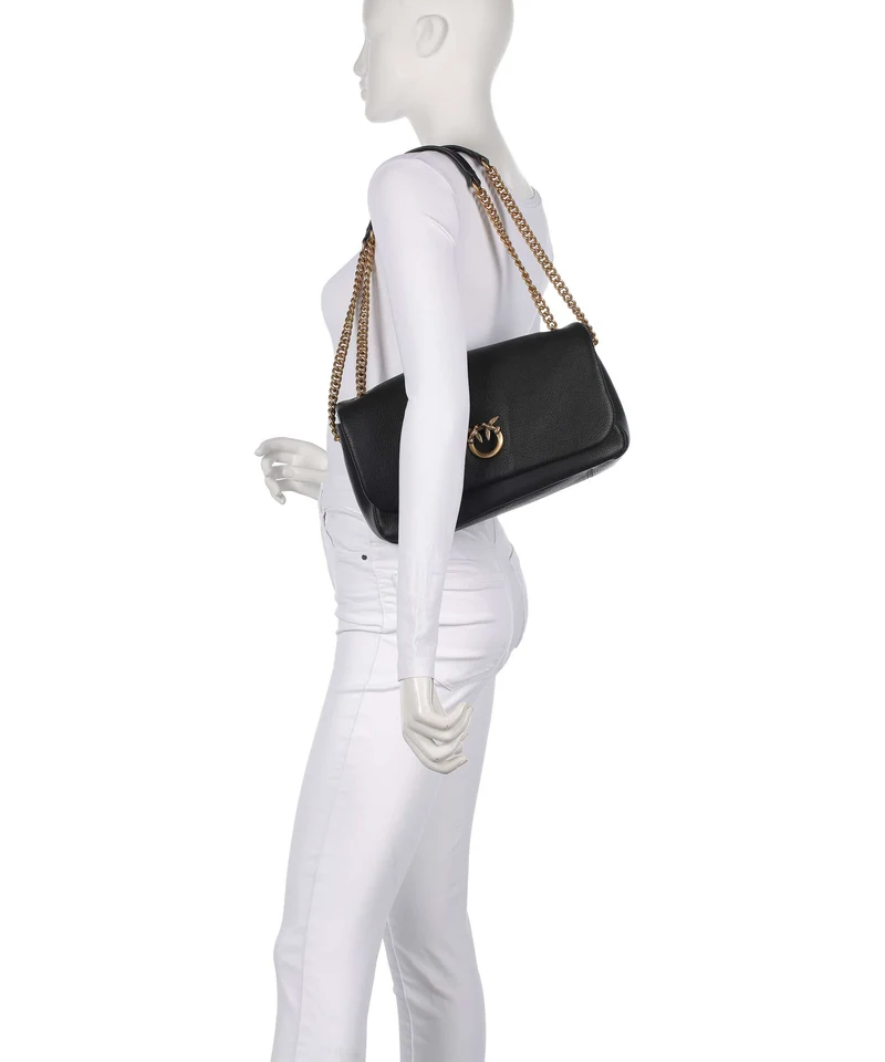 Pinko Click Soft Horizontal Chain Sac porté épaule nero/antique gold