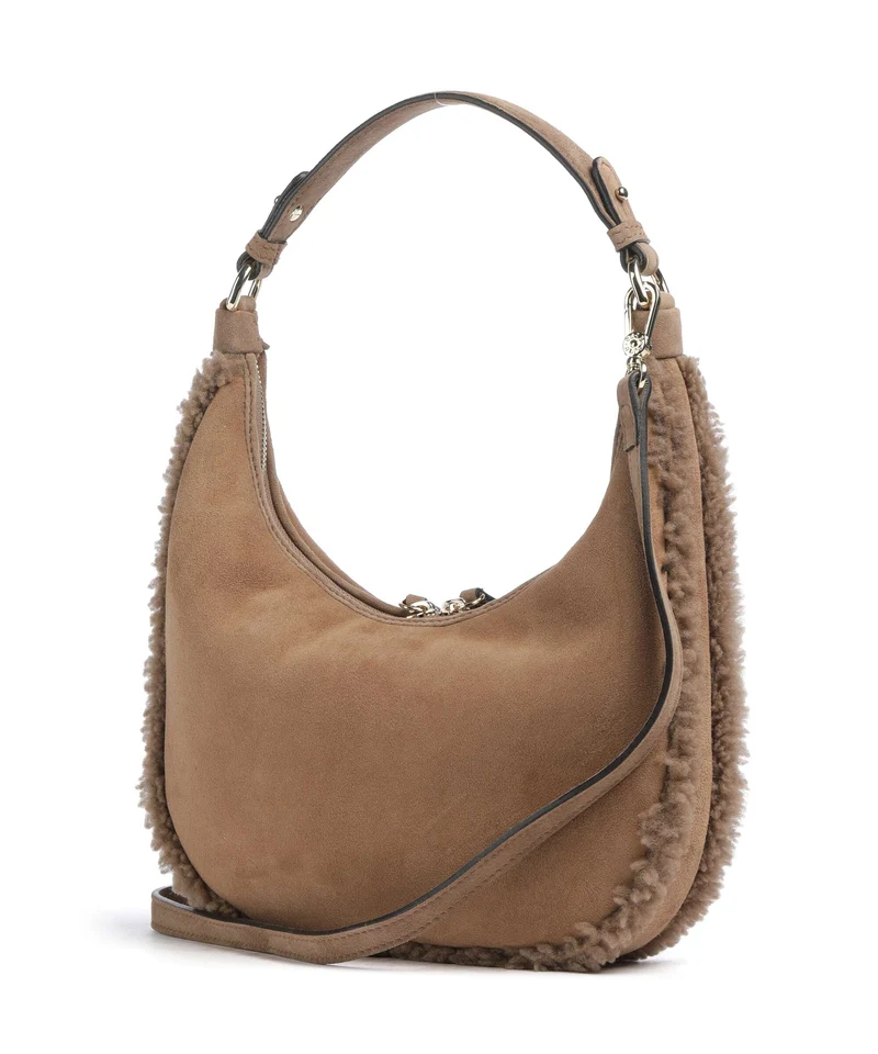 Abro Shearling Nana Mini Sac porté épaule cappuccino