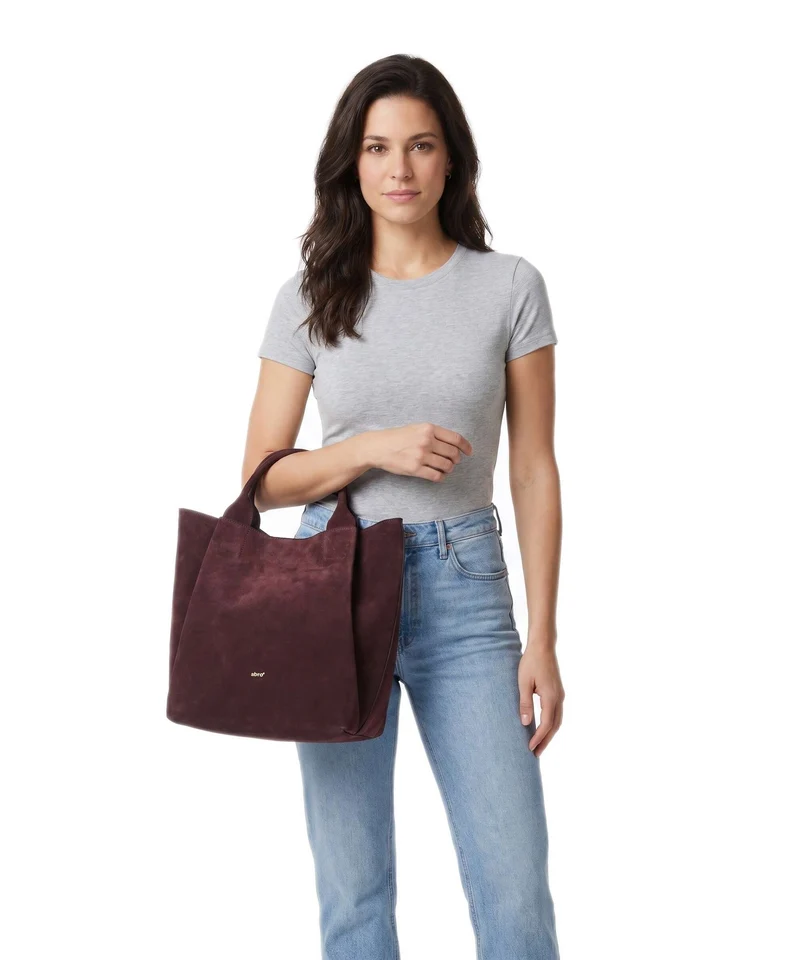 Abro Suede Essential Medium Sac à main burgundy