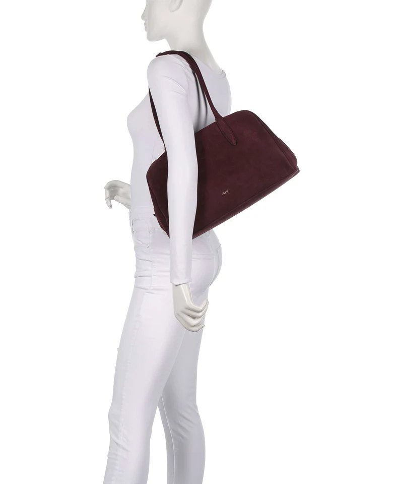 Abro Suede Amara Sac porté épaule burgundy