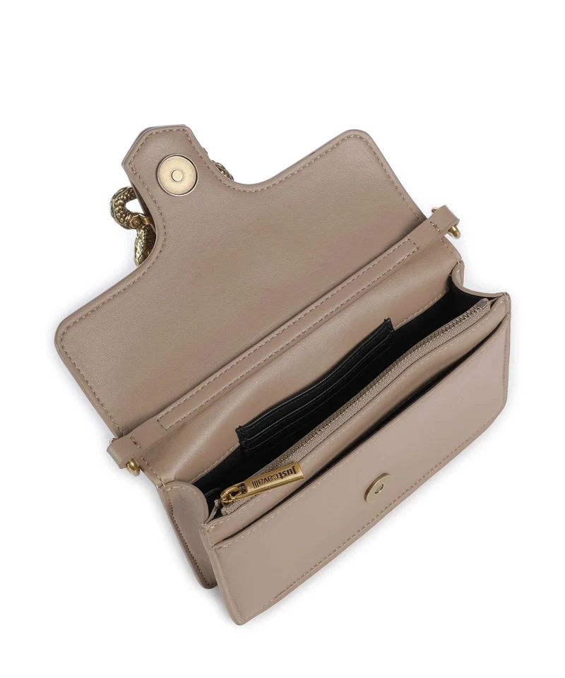Just Cavalli Iconic Snakes Sac bandoulière tan