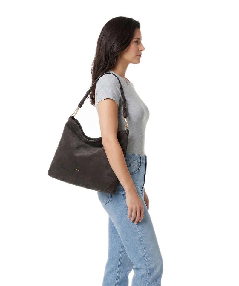 Abro Suede Signature Sac fourre-tout dark brown
