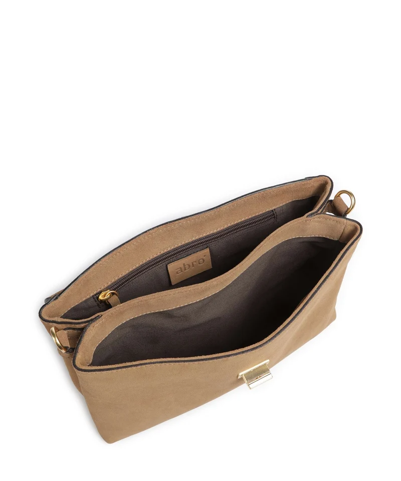 Abro Suede Twist Sac porté épaule cappuccino