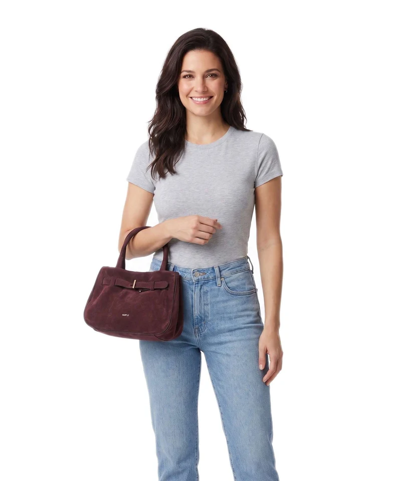 Abro Suede Jill Sac à main burgundy