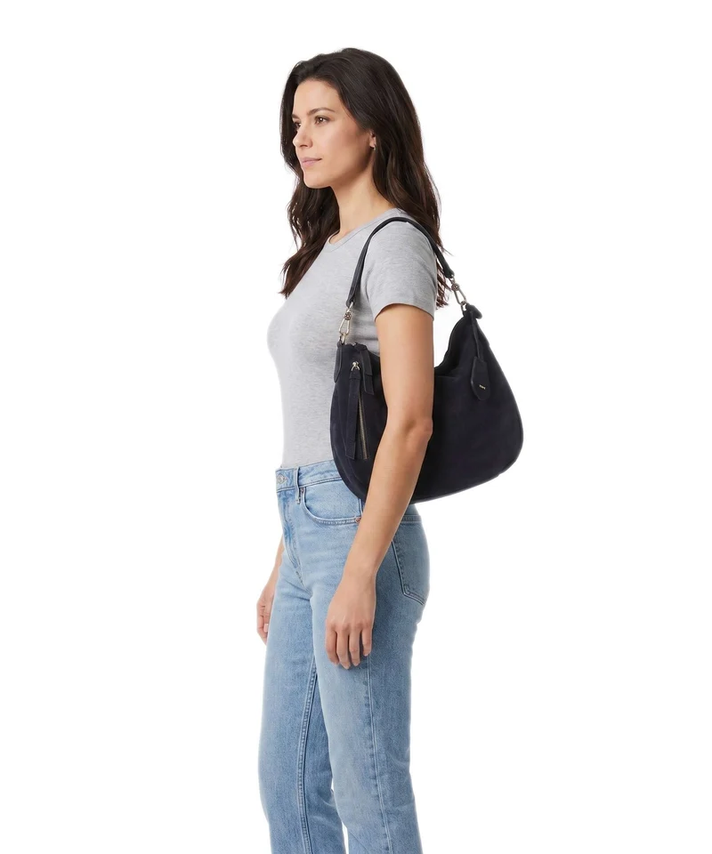 Abro Suede Juna Small Sac fourre-tout navy
