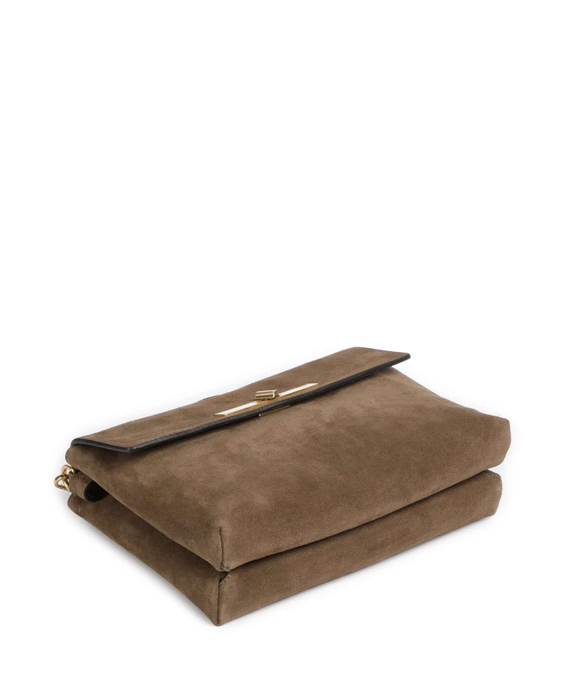 Abro Suede Twist Sac porté épaule khaki