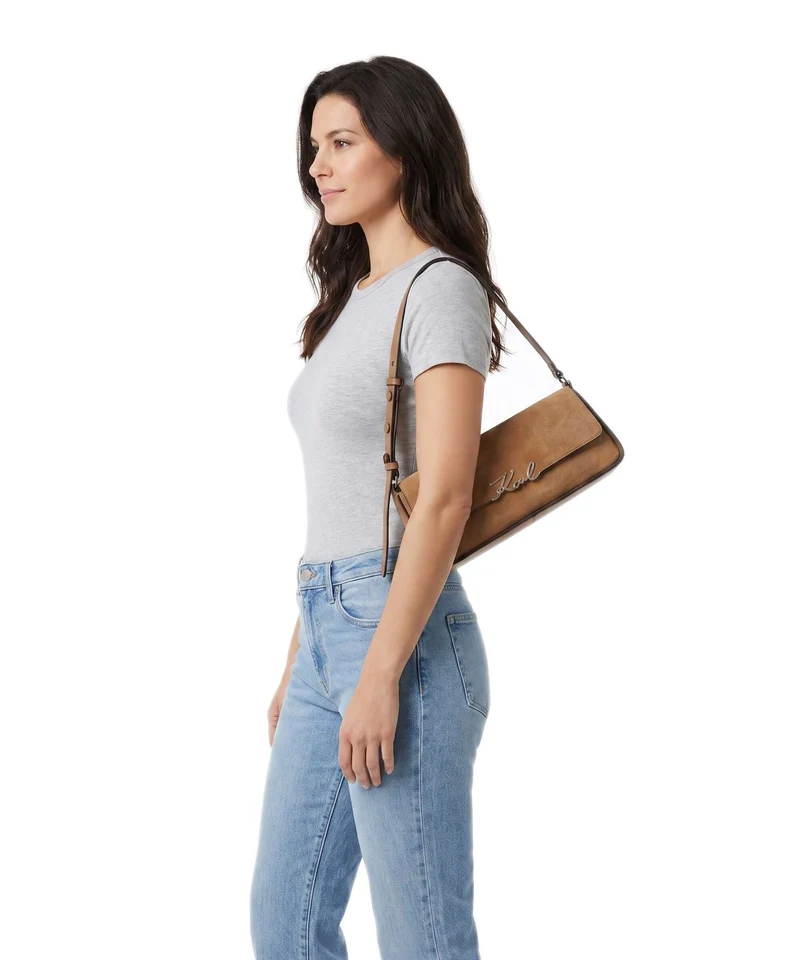 Karl Lagerfeld K/Signature Sac porté épaule caramel