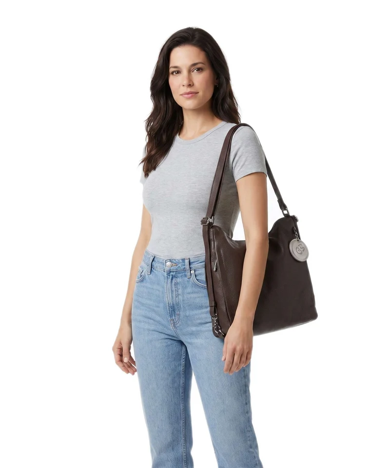 Mandarina Duck Mellow Leather Sac à main porté dos espresso