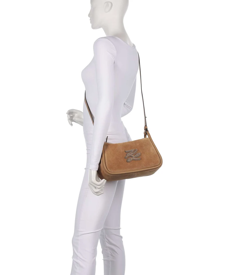 Karl Lagerfeld K/Autograph Patch Sac porté épaule caramel