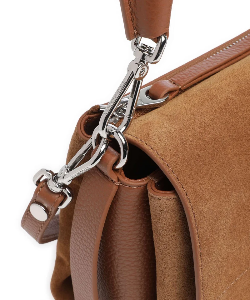 Coccinelle Boheme Suede Sac porté épaule cognac